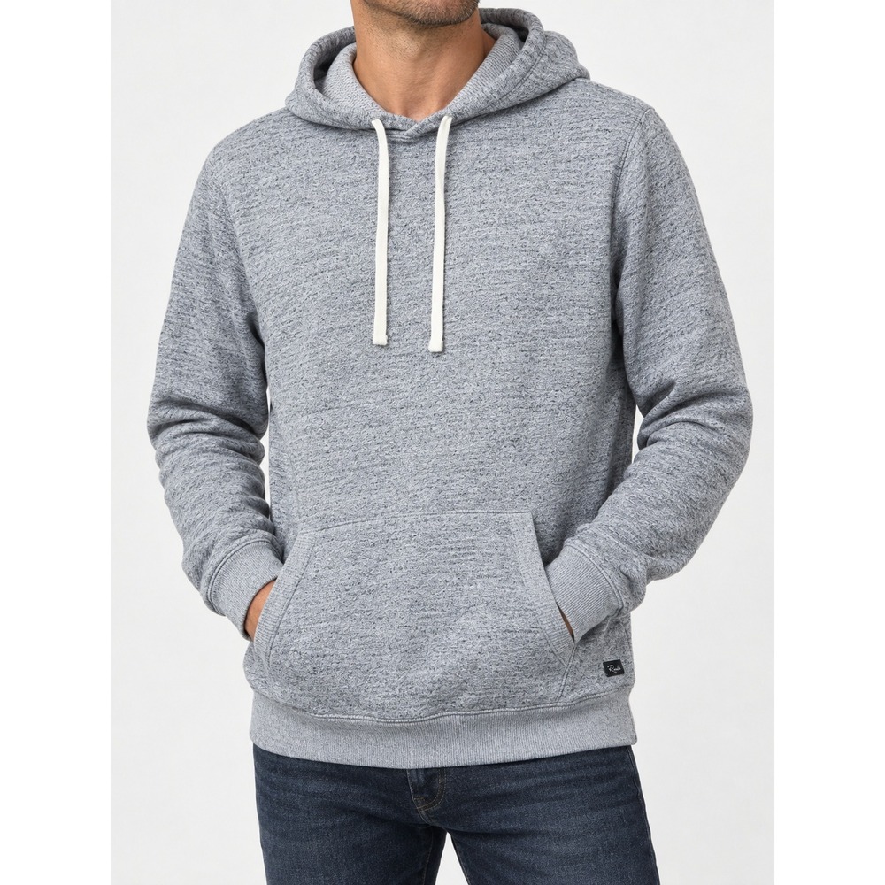 Rails Declan Mens Hoodie Grey Heathered Marl Pullover Sweatshirt Size M Designer